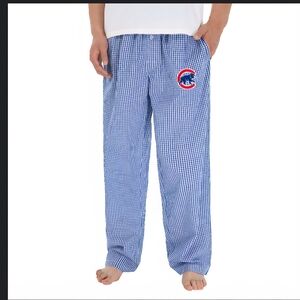 Concepts MLB Chicago Cubs Athleisure Elasticized Gingham Cotton Pants XL blue